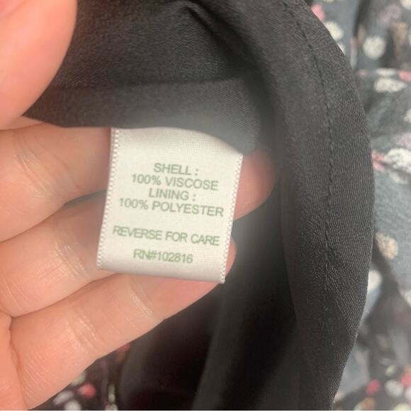 Garnet Hill women's size 14 polka dot Black White Dress Cuffed 3/4 Sleeves - Picture 11 of 12